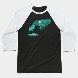 Stegausaur Sunset silhouette Baseball T-Shirt